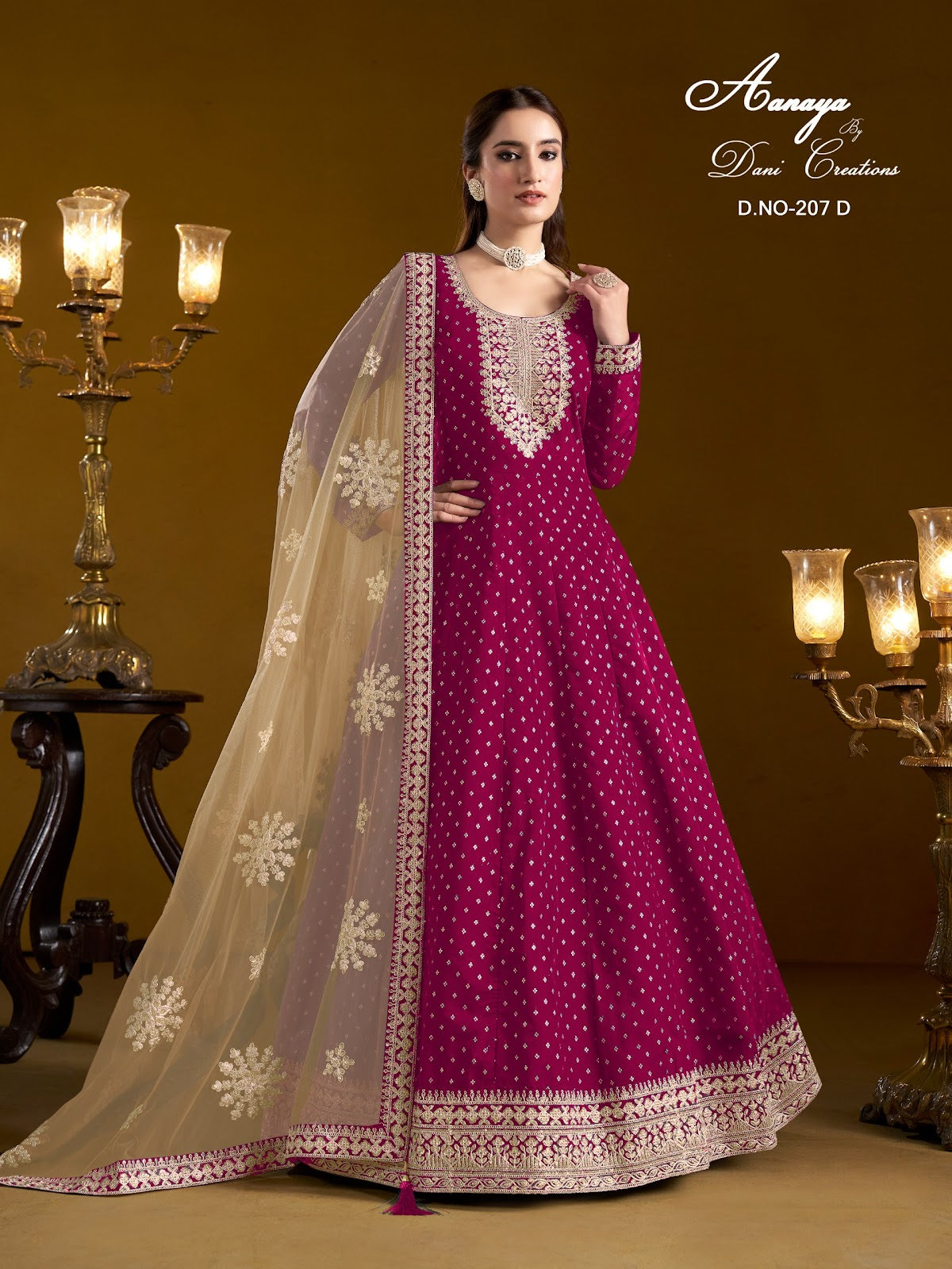 Aanaya Vol 207 Dani Creation Chanderi Anarkali Salwar Suits Manufacturer Gujarat