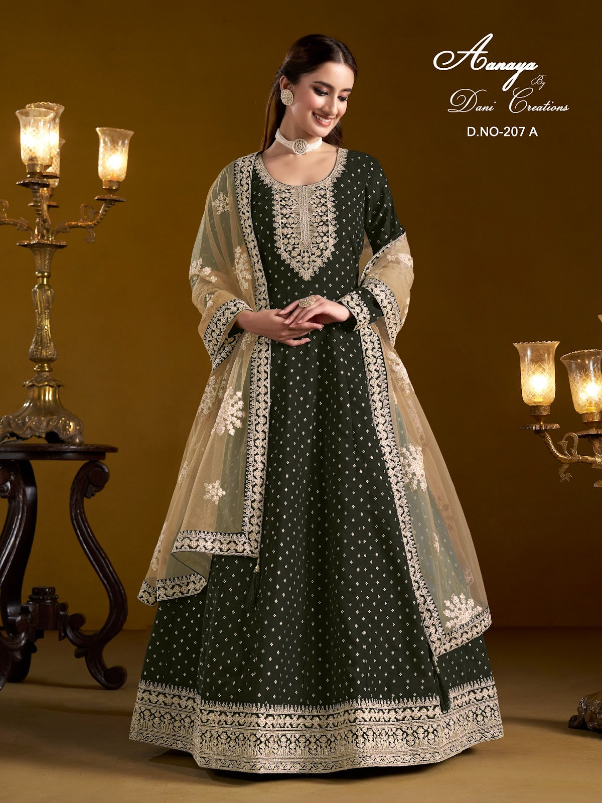 Aanaya Vol 207 Dani Creation Chanderi Anarkali Salwar Suits Manufacturer Gujarat