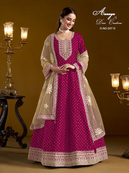 Aanaya Vol 207 Dani Creation Chanderi Anarkali Salwar Suits Manufacturer Gujarat