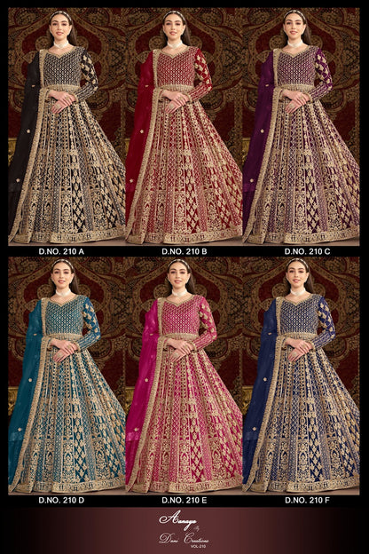 Aanaya Vol 210 Dani Creation Net Gown Dupatta Set Supplier