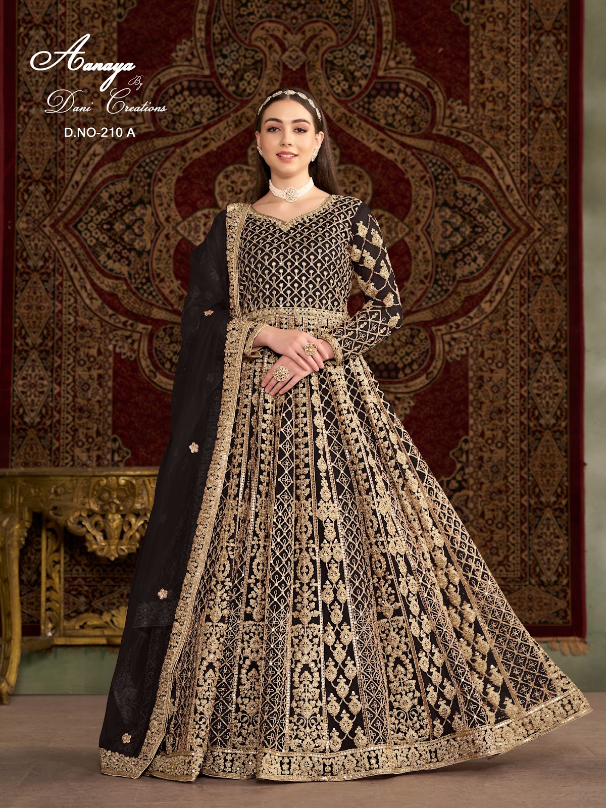 Aanaya Vol 210 Dani Creation Net Gown Dupatta Set Supplier