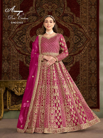 Aanaya Vol 210 Dani Creation Net Gown Dupatta Set Supplier