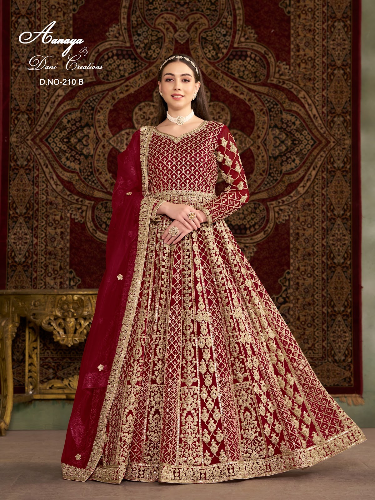 Aanaya Vol 210 Dani Creation Net Gown Dupatta Set Supplier