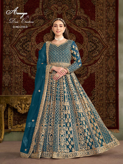 Aanaya Vol 210 Dani Creation Net Gown Dupatta Set Supplier