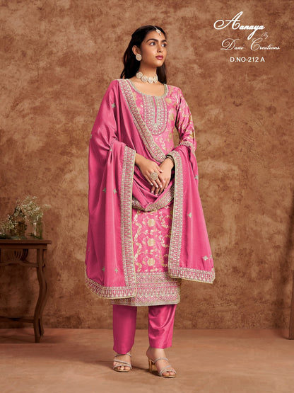 Aanaya Vol 212 Dani Creation Dola Jacquard Pakistani Salwar Suits Exporter Ahmedabad