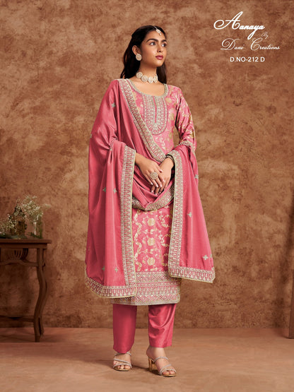 Aanaya Vol 212 Dani Creation Dola Jacquard Pakistani Salwar Suits Exporter Ahmedabad