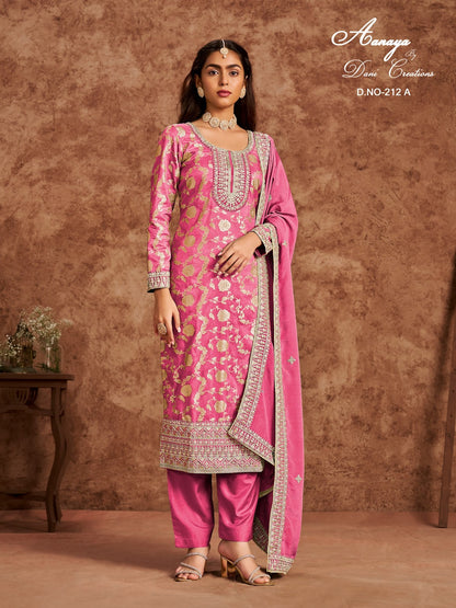 Aanaya Vol 212 Dani Creation Dola Jacquard Pakistani Salwar Suits Exporter Ahmedabad