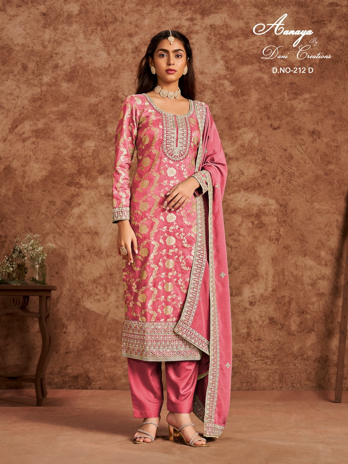 Aanaya Vol 212 Dani Creation Dola Jacquard Pakistani Salwar Suits Exporter Ahmedabad