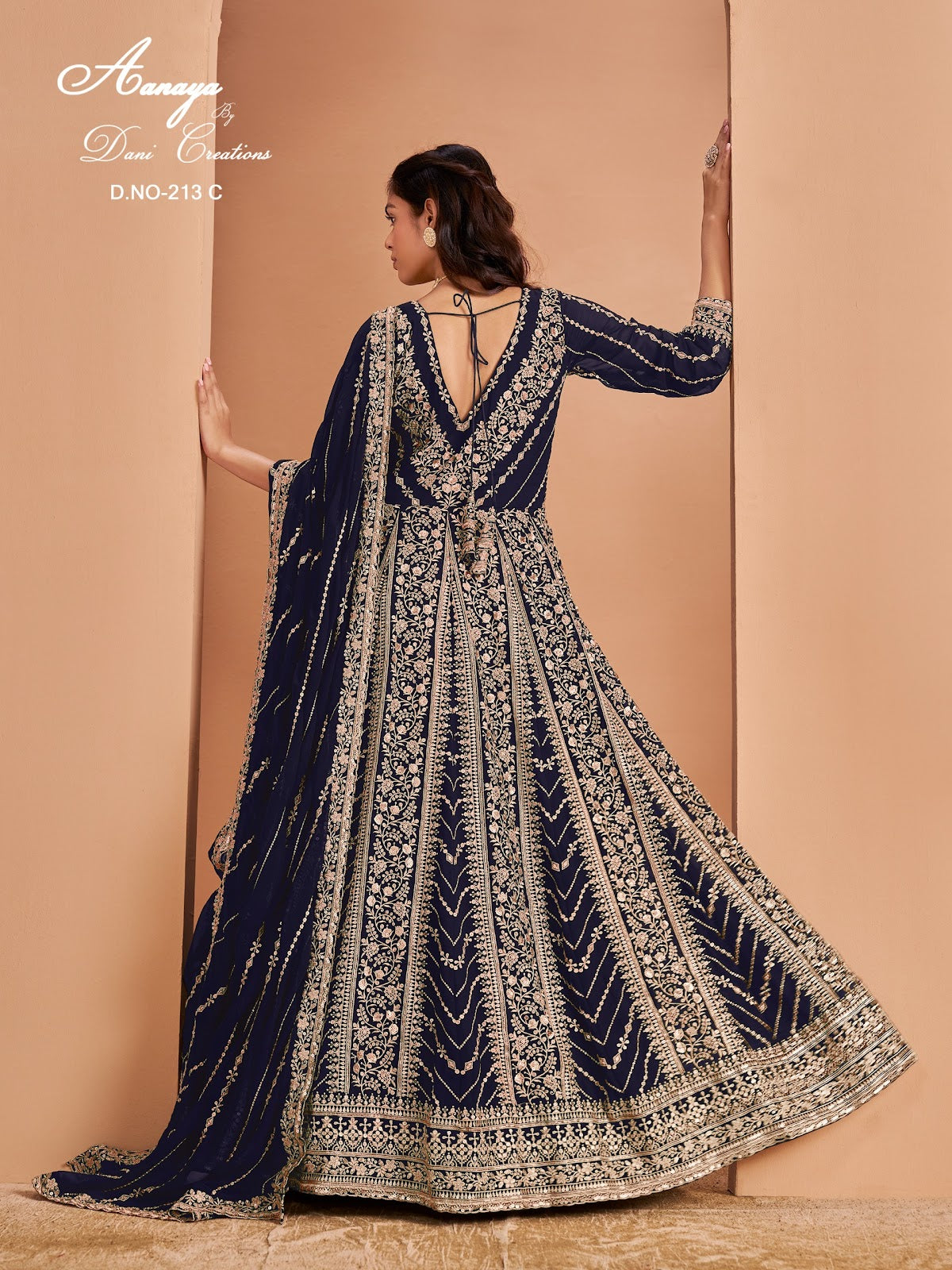 Aanaya Vol 213 Dani Creation Fox Georgette Anarkali Salwar Suits Supplier Gujarat
