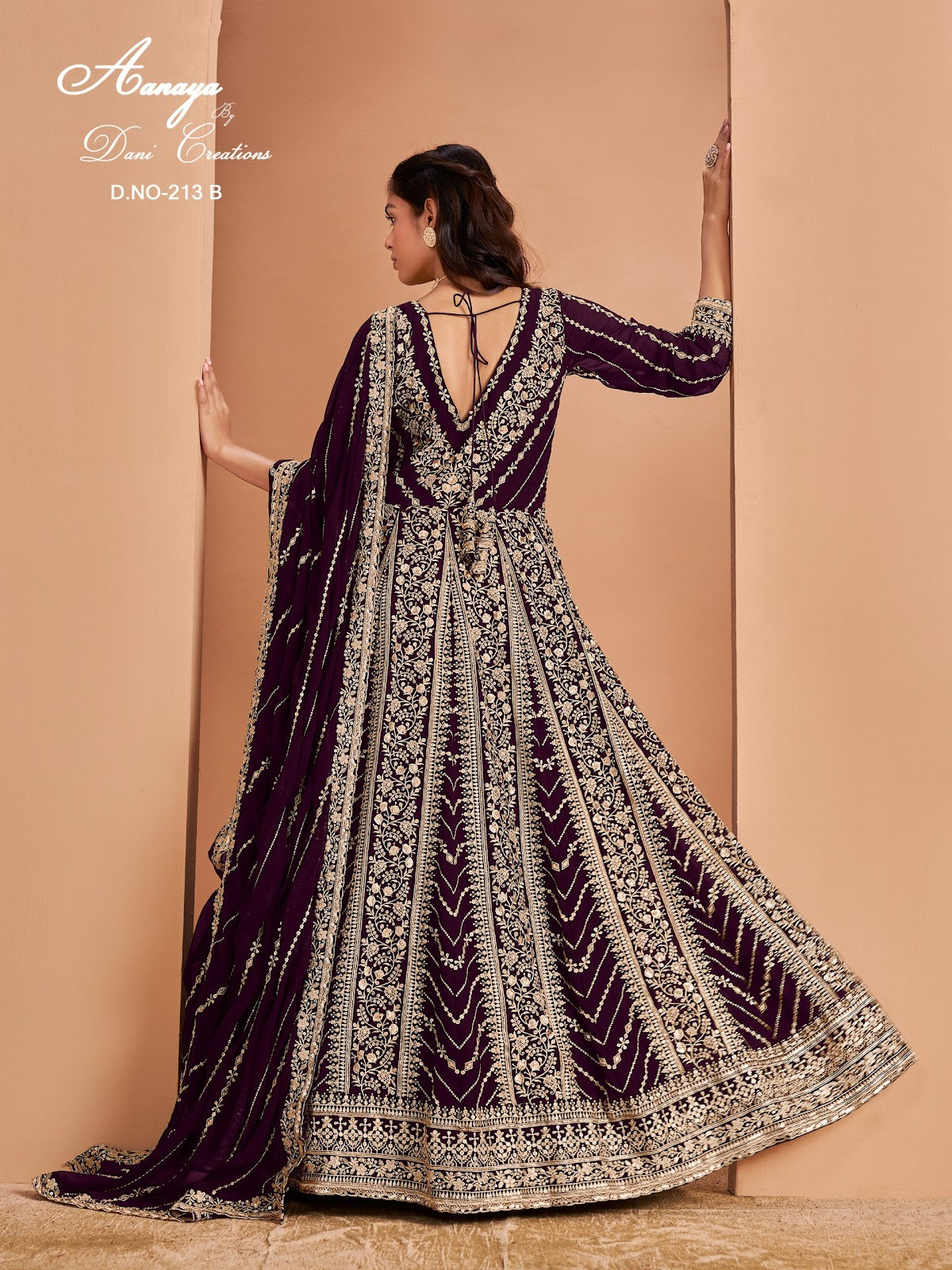 Aanaya Vol 213 Dani Creation Fox Georgette Anarkali Salwar Suits Supplier Gujarat