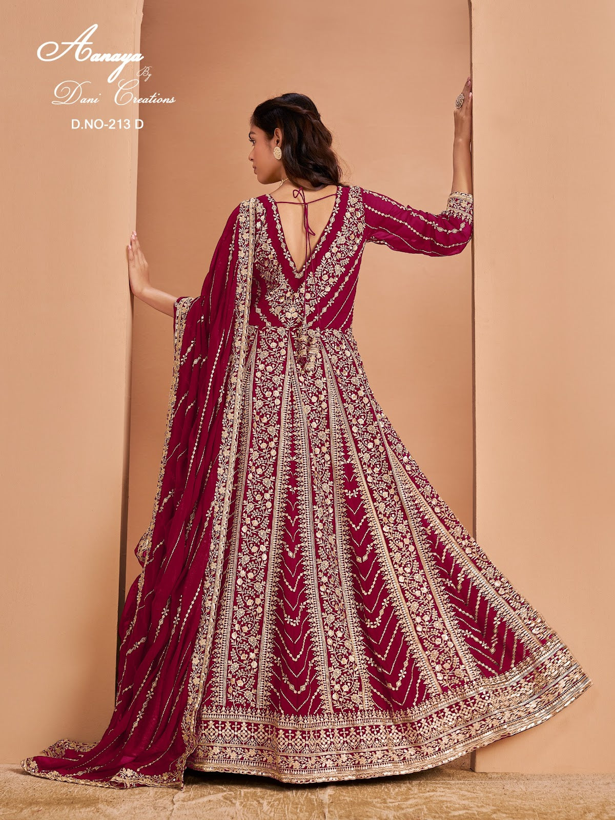Aanaya Vol 213 Dani Creation Fox Georgette Anarkali Salwar Suits Supplier Gujarat