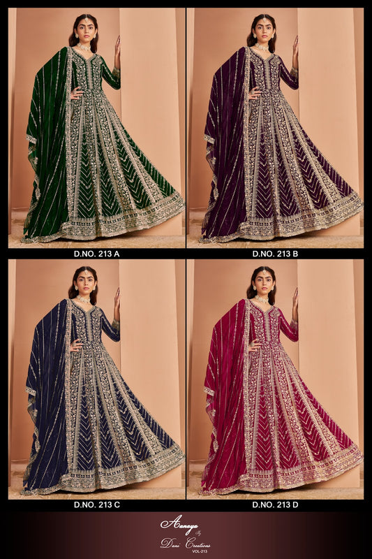 Aanaya Vol 213 Dani Creation Faux Georgette Pakistani Salwar Suits Wholesale Price
