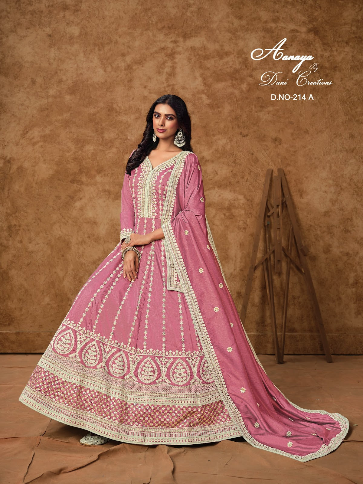 Aanaya Vol 214 Dani Creation Dola Silk Gown Dupatta Set Wholesaler Ahmedabad