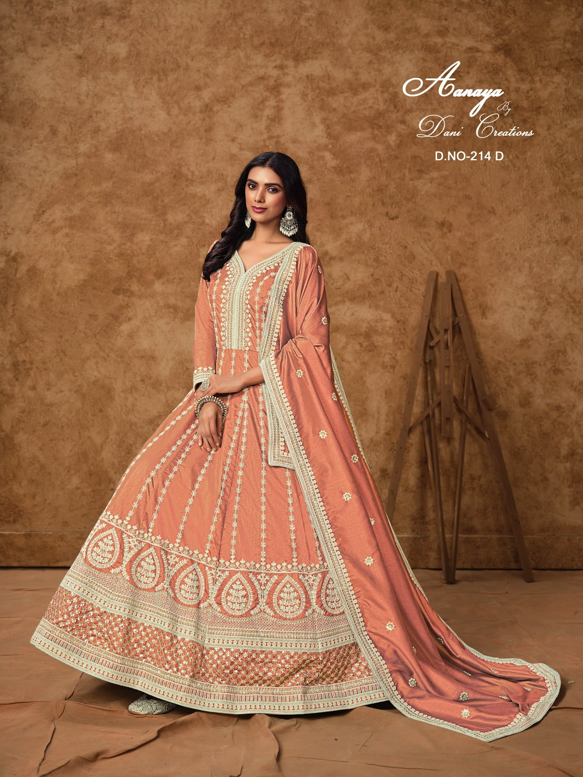 Aanaya Vol 214 Dani Creation Dola Silk Gown Dupatta Set Wholesaler Ahmedabad