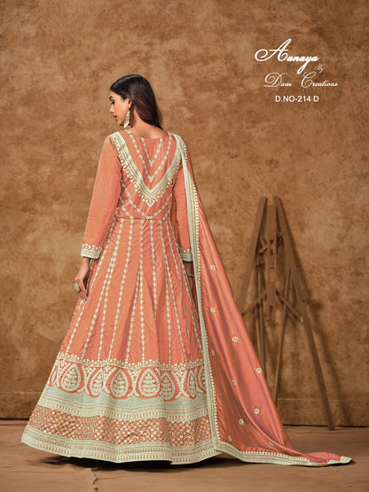 Aanaya Vol 214 Dani Creation Dola Silk Gown Dupatta Set Wholesaler Ahmedabad