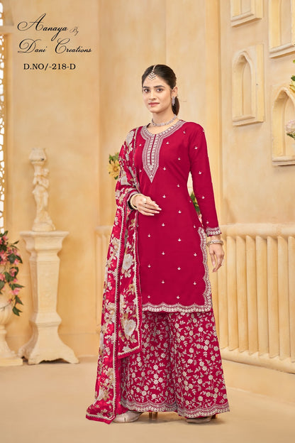 Aanaya Vol 218 Dani Creation Roman Silk Pakistani Readymade Suits Supplier India