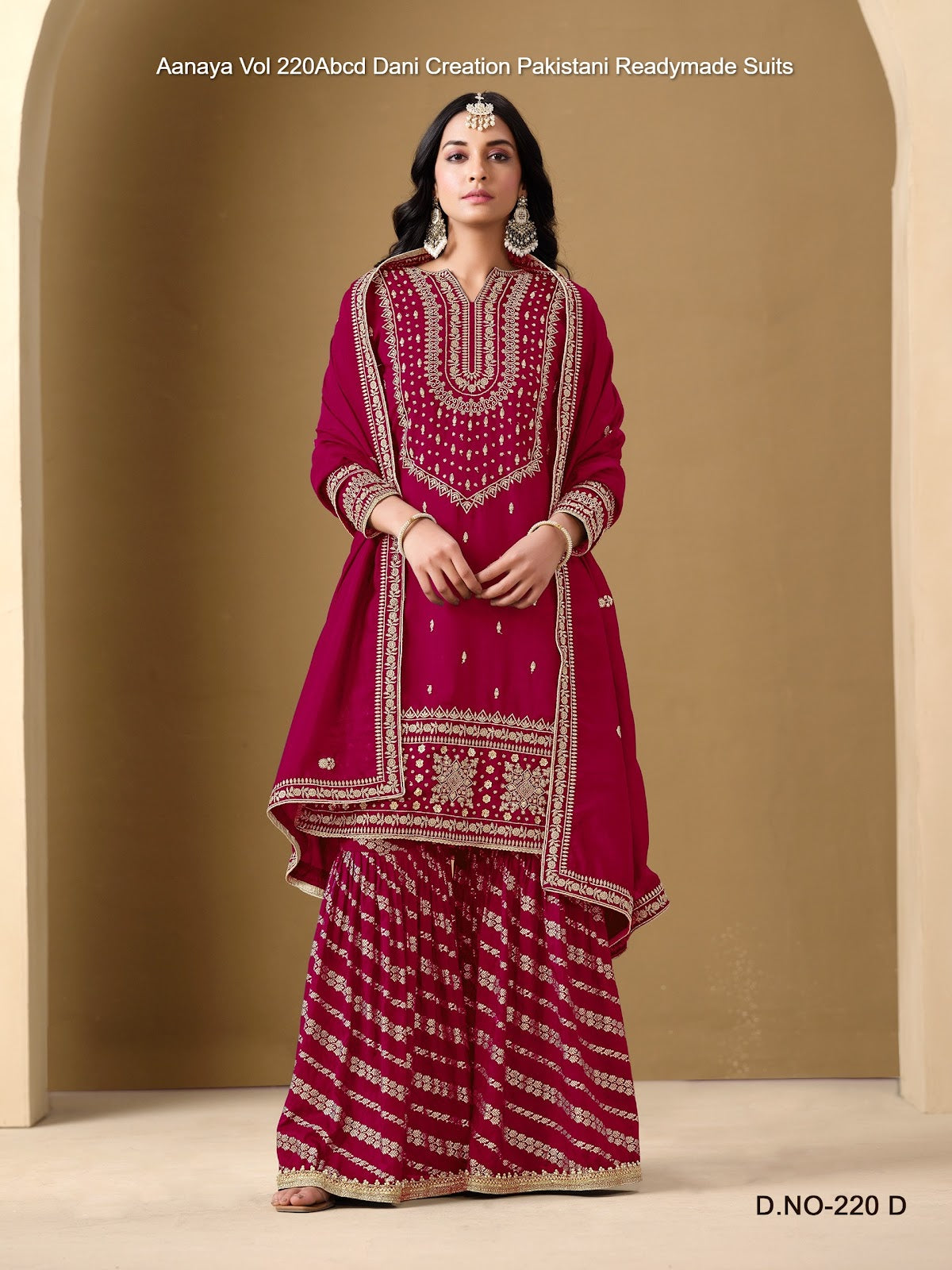 Aanaya Vol 220Abcd Dani Creation Art Silk Pakistani Readymade Suits Exporter Ahmedabad