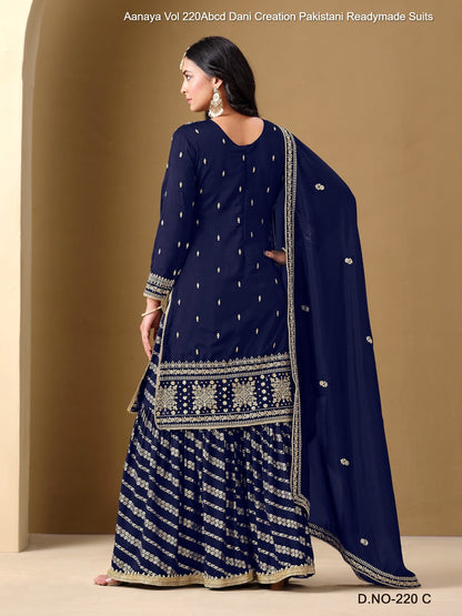 Aanaya Vol 220Abcd Dani Creation Art Silk Pakistani Readymade Suits Exporter Ahmedabad
