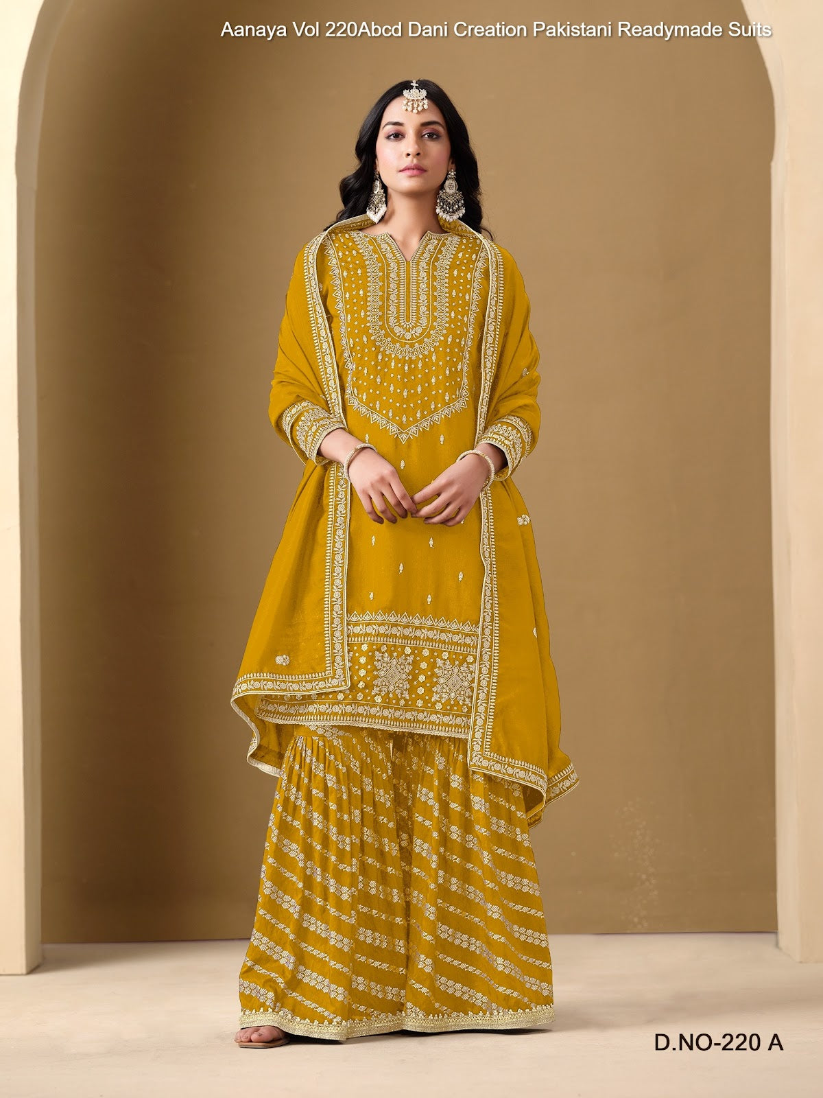 Aanaya Vol 220Abcd Dani Creation Art Silk Pakistani Readymade Suits Exporter Ahmedabad
