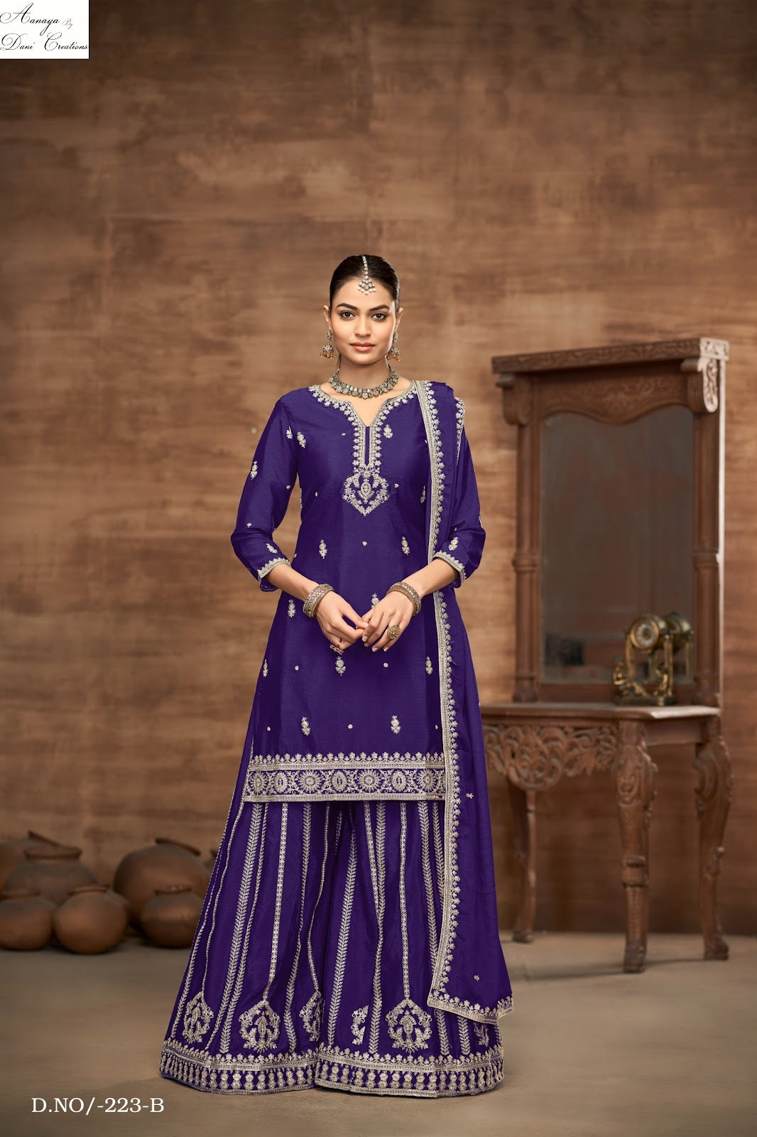 Aanaya Vol 223Abcd Dani Creation Chinon Silk Pakistani Salwar Suits Supplier Gujarat