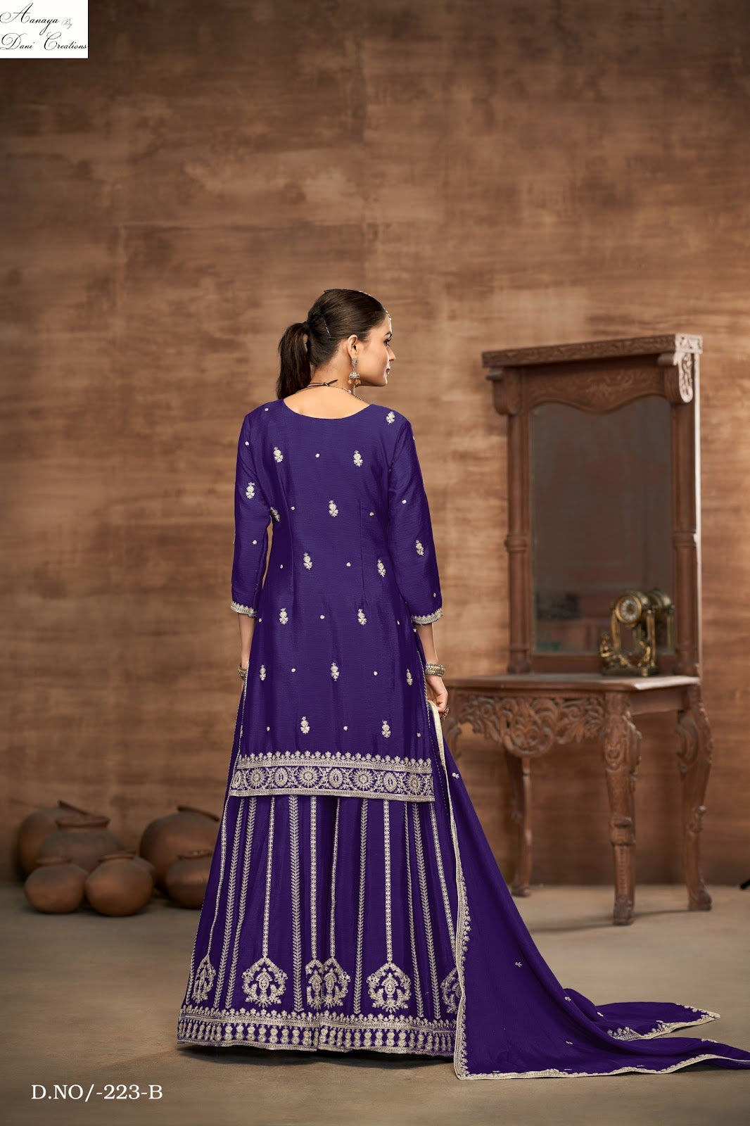 Aanaya Vol 223Abcd Dani Creation Chinon Silk Pakistani Salwar Suits Supplier Gujarat
