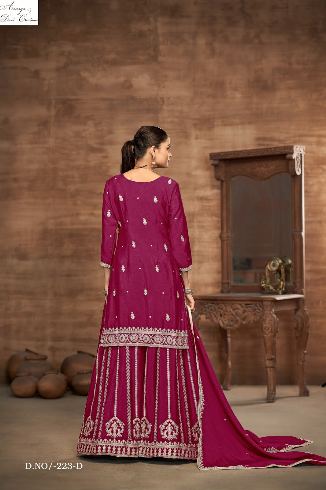 Aanaya Vol 223Abcd Dani Creation Chinon Silk Pakistani Salwar Suits Supplier Gujarat