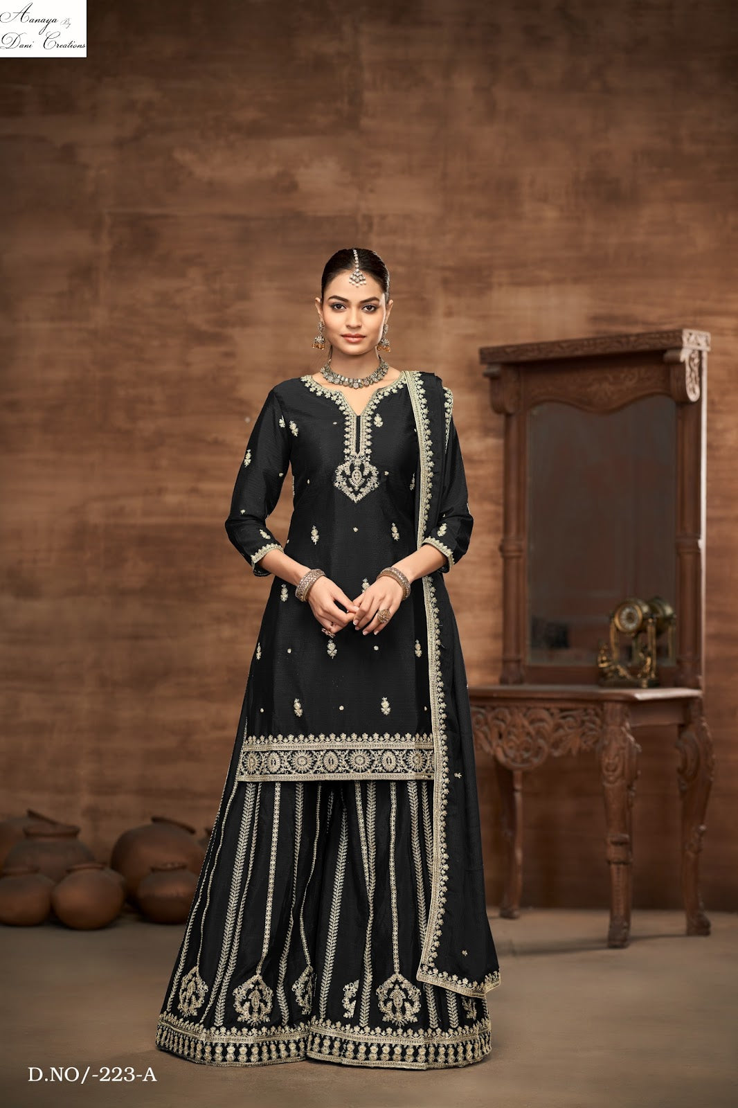 Aanaya Vol 223Abcd Dani Creation Chinon Silk Pakistani Salwar Suits Supplier Gujarat