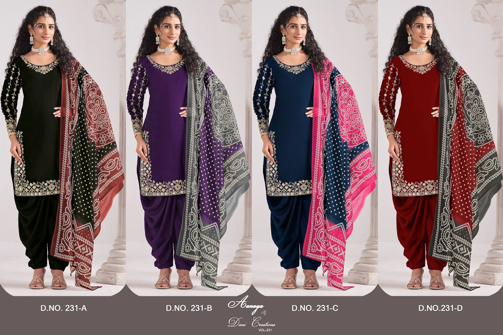 Aanaya Vol 231 Dani Creation Chanderi Salwar Suits Wholesaler Ahmedabad
