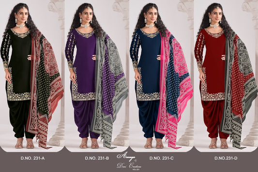Aanaya Vol 231 Dani Creation Chanderi Salwar Suits Wholesaler Ahmedabad