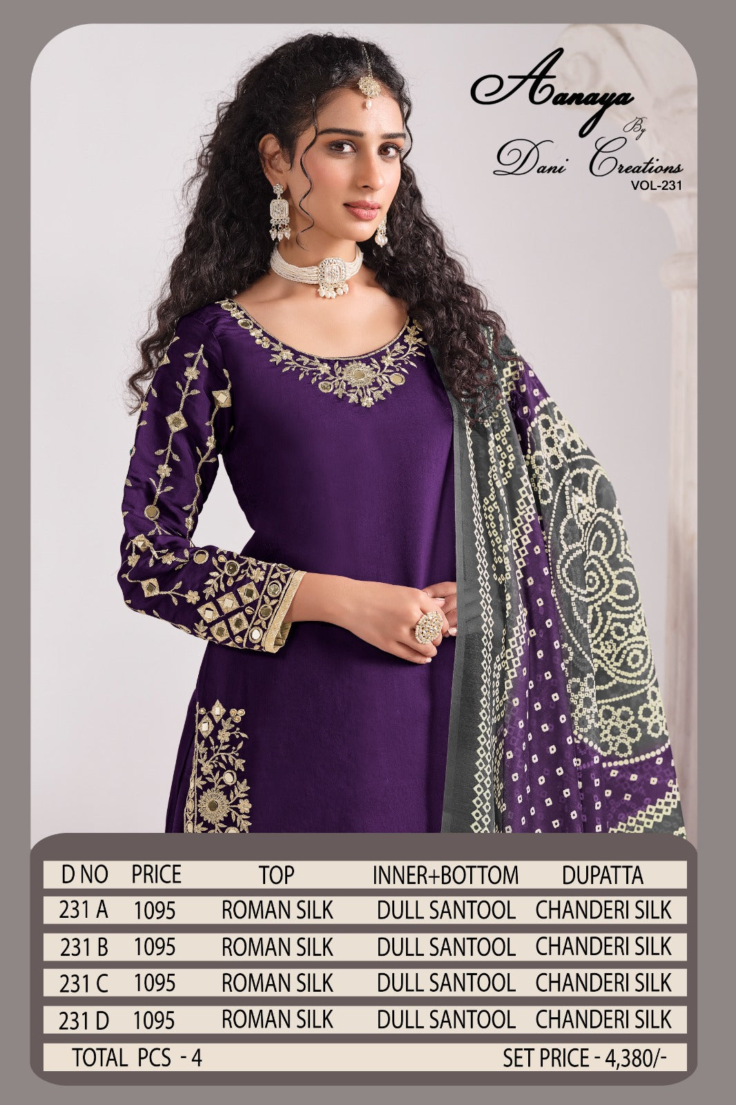 Aanaya Vol 231 Dani Creation Chanderi Salwar Suits Wholesaler Ahmedabad