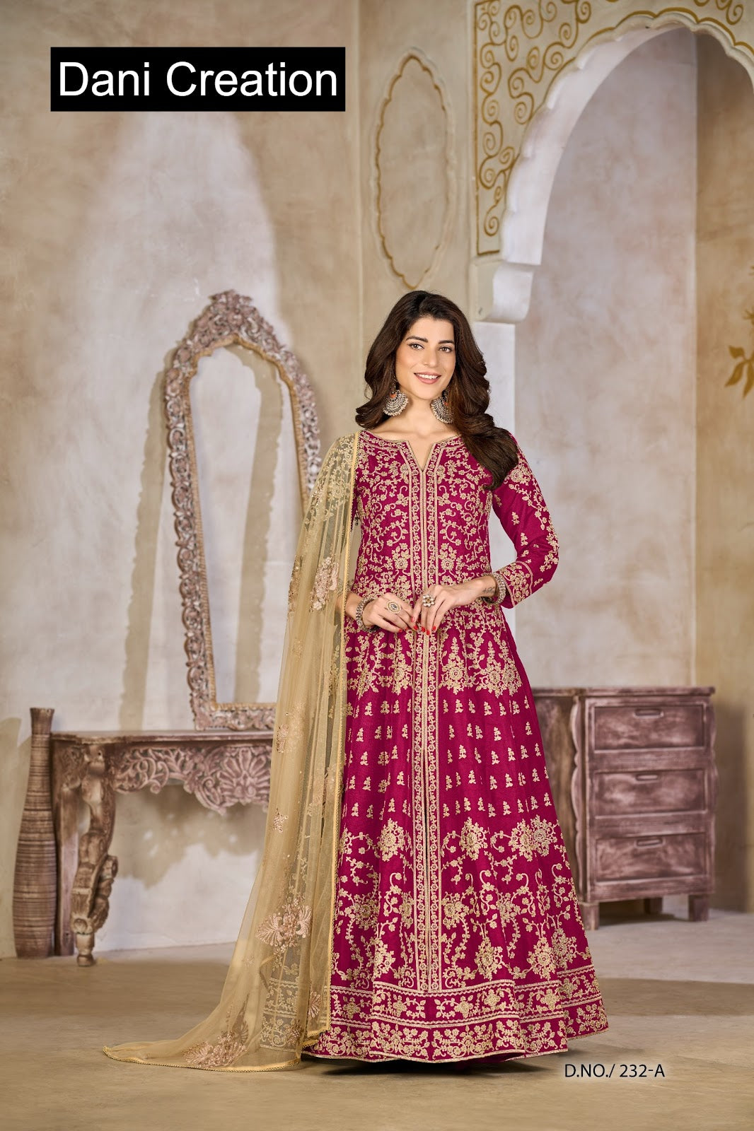 Aanaya Vol 232 Dani Creation Art Silk Anarkali Kurtis Manufacturer Gujarat