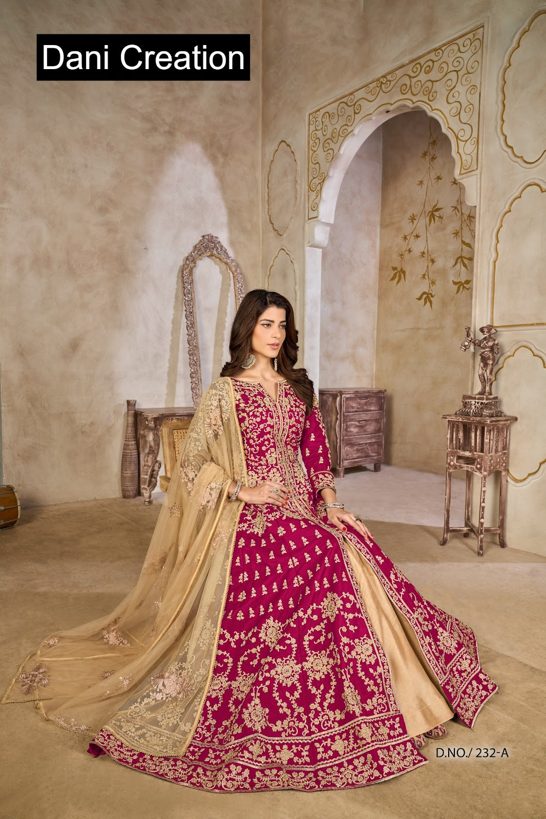 Aanaya Vol 232 Dani Creation Art Silk Anarkali Kurtis Manufacturer Gujarat