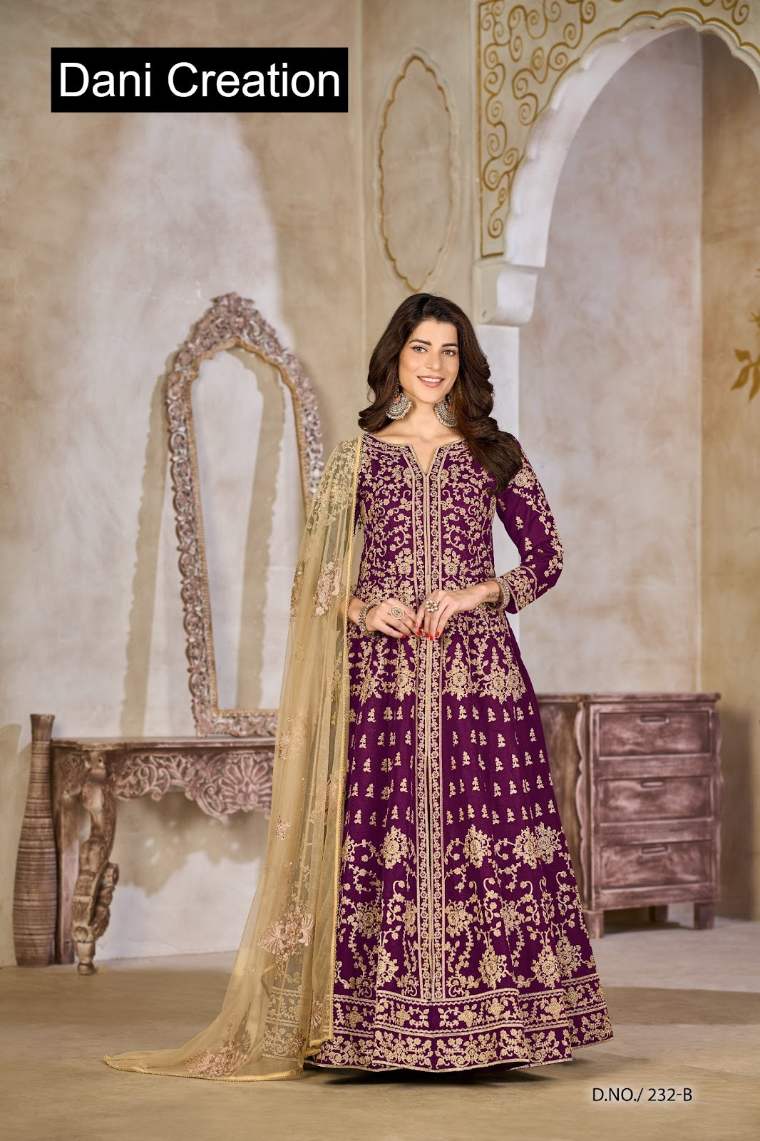 Aanaya Vol 232 Dani Creation Art Silk Anarkali Kurtis Manufacturer Gujarat