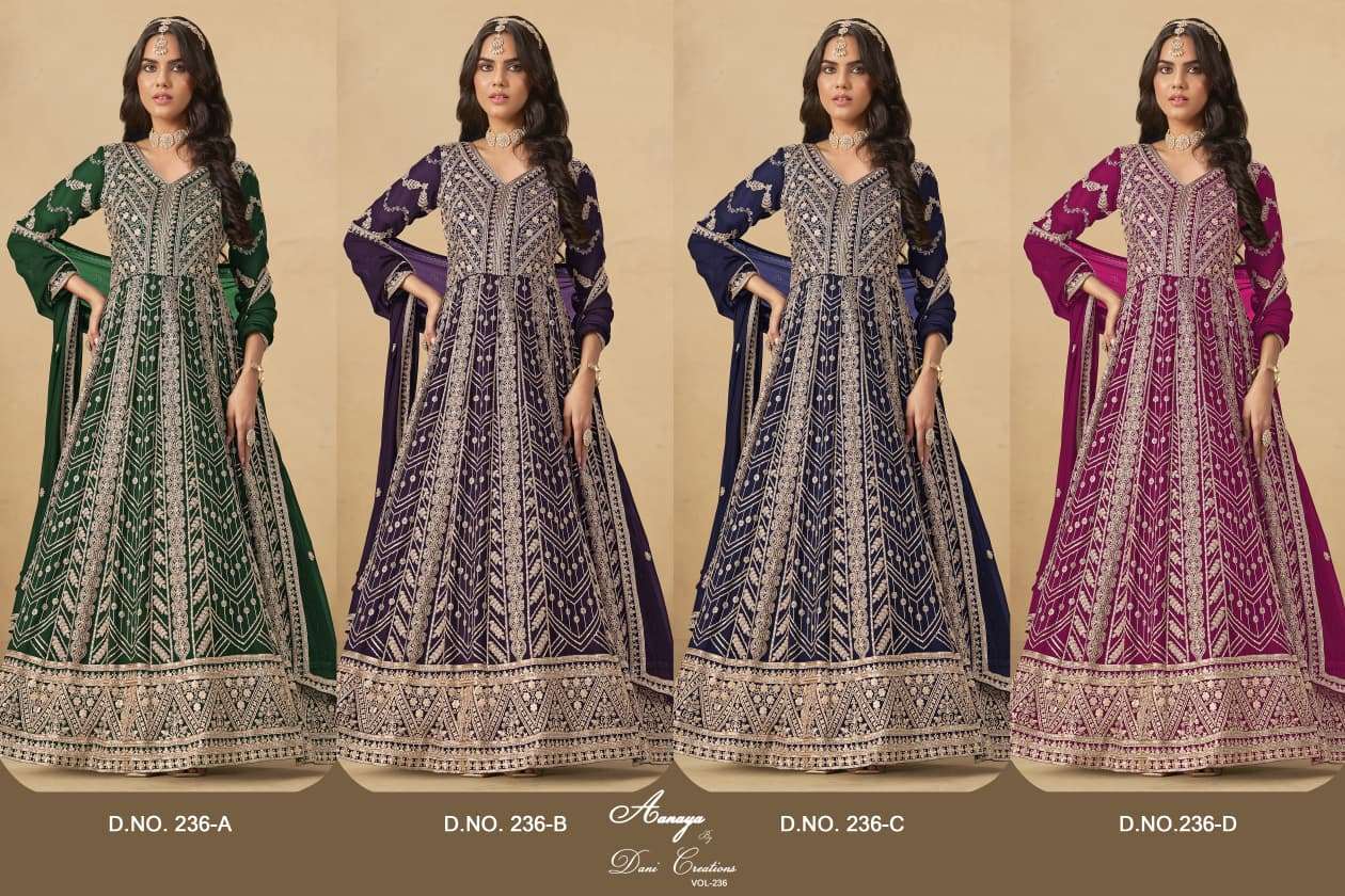 Aanaya Vol 236 Dani Creation Fox Georgette Anarkali Salwar Suits Wholesaler Gujarat