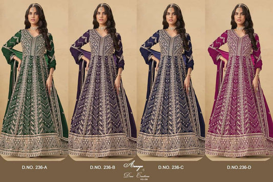 Aanaya Vol 236 Dani Creation Fox Georgette Anarkali Salwar Suits Wholesaler Gujarat