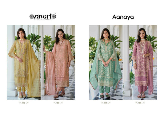 Aanaya Zaveri Soft Organza Readymade Pant Style Suits Wholesale Rate