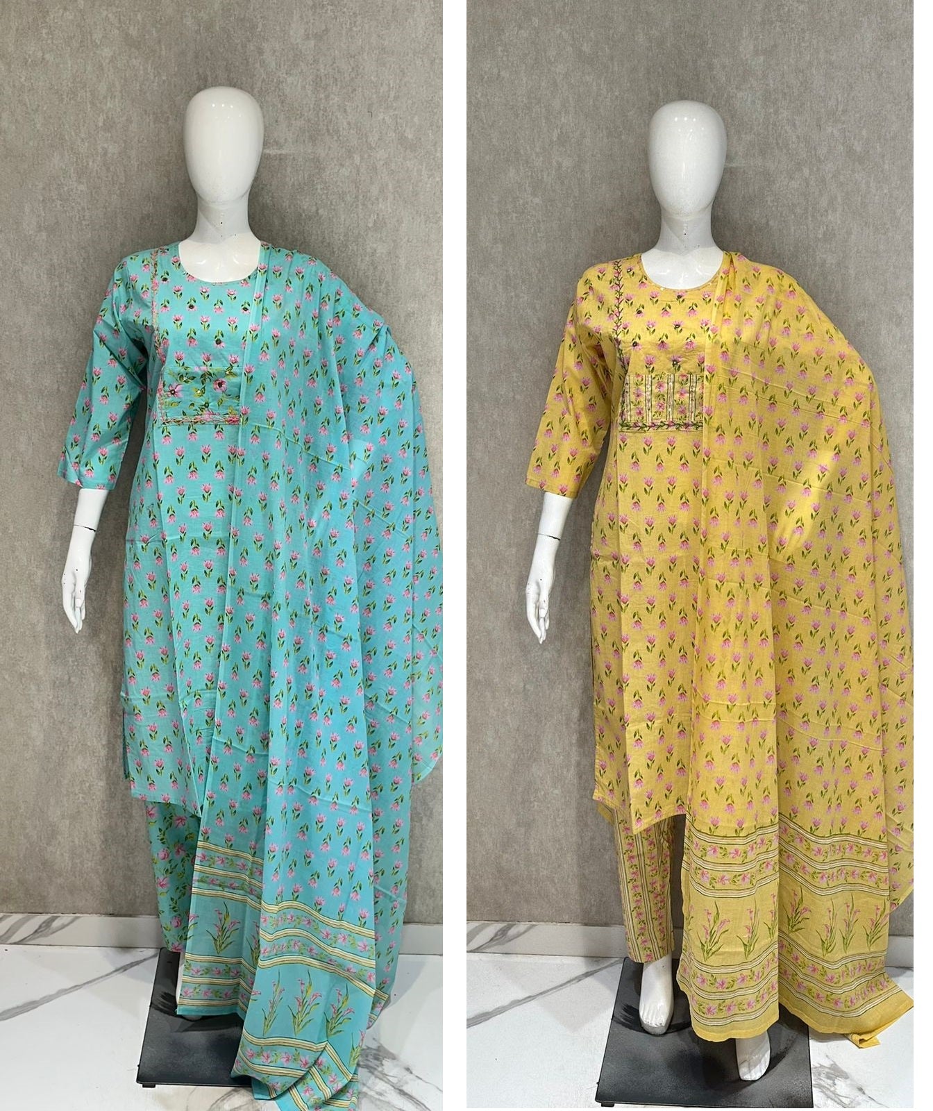 Aanchal Amba Pure Cotton Readymade Pant Style Suits Wholesale