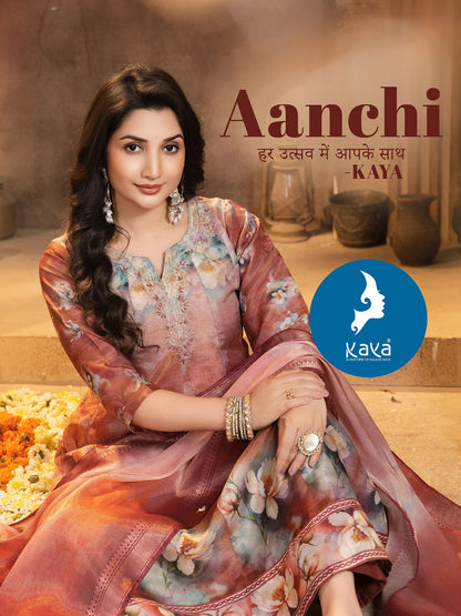 Aanchi Kaya Tissue Simmer Readymade Anarkali Suits Manufacturer Ahmedabad
