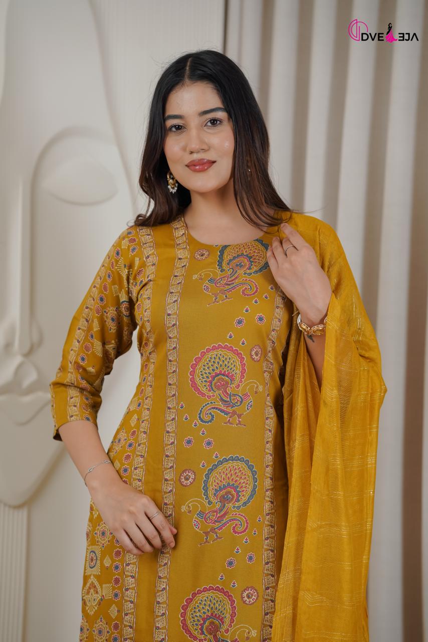 Aanchi Series Dveeja Fashion Reyon Readymade Plazzo Style Suits Exporter Ahmedabad