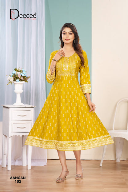 Aangan Deecee Vertican Anarkali Kurtis Supplier India
