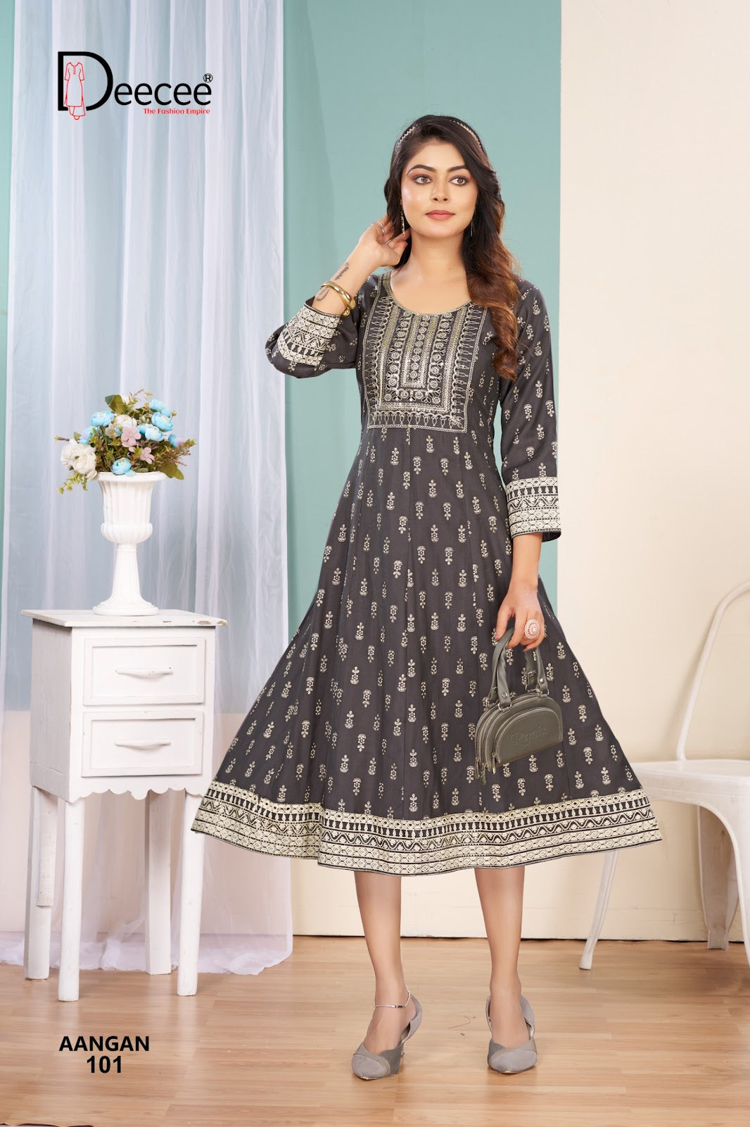 Aangan Deecee Vertican Anarkali Kurtis Supplier India
