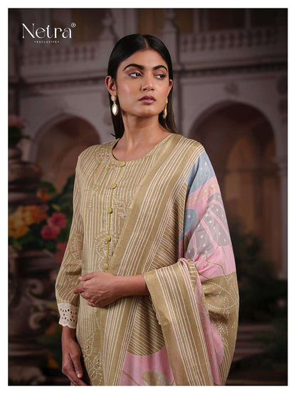 Aangan Netra Pure Bemberg Muslin Pant Style Suits Exporter Gujarat
