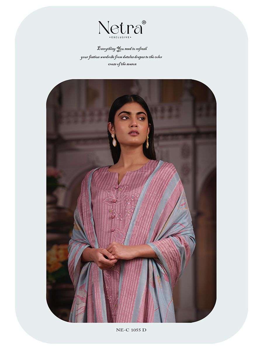 Aangan Netra Pure Bemberg Muslin Pant Style Suits Exporter Gujarat