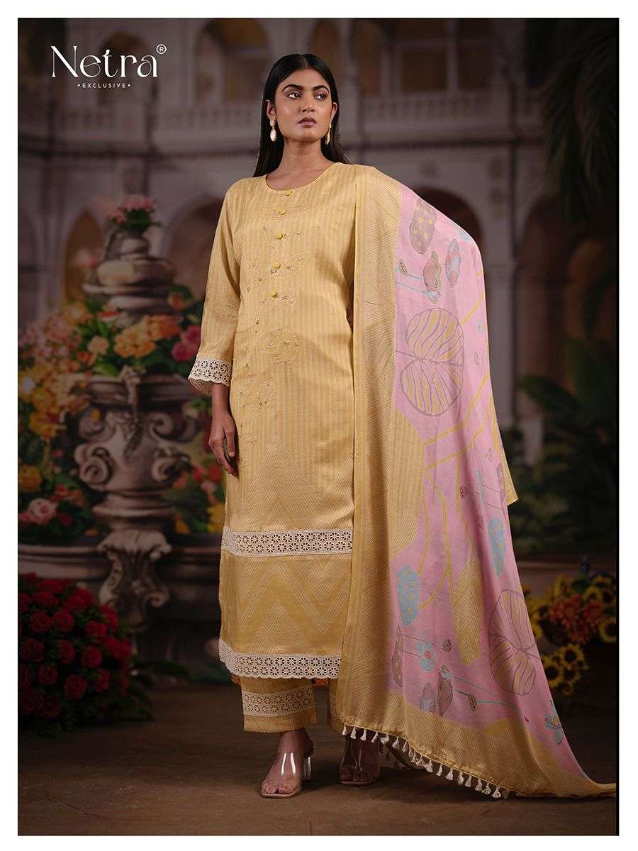 Aangan Netra Pure Bemberg Muslin Pant Style Suits Exporter Gujarat