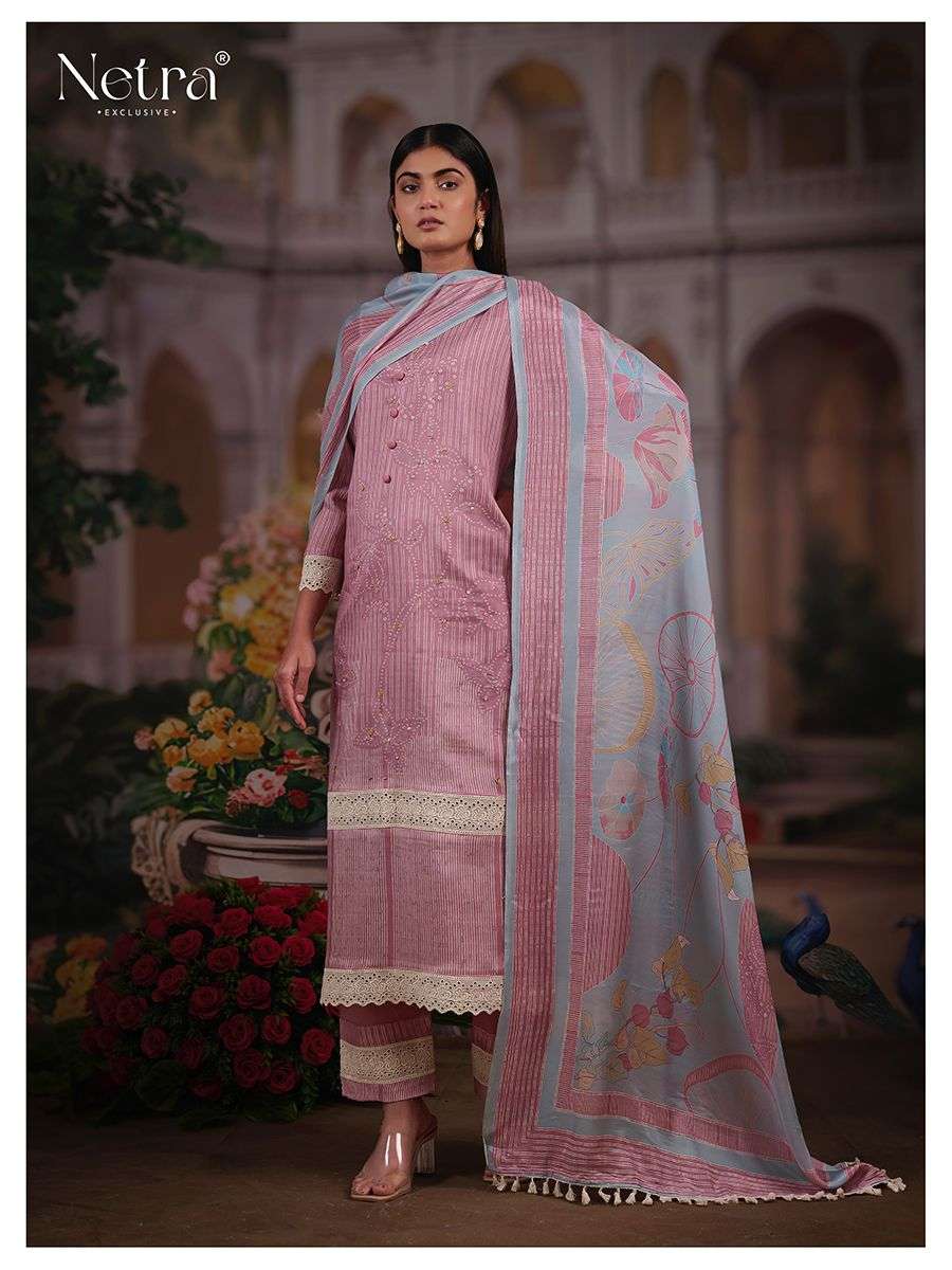 Aangan Netra Pure Bemberg Muslin Pant Style Suits Exporter Gujarat