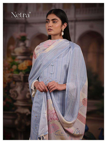 Aangan Netra Pure Bemberg Muslin Pant Style Suits Exporter Gujarat