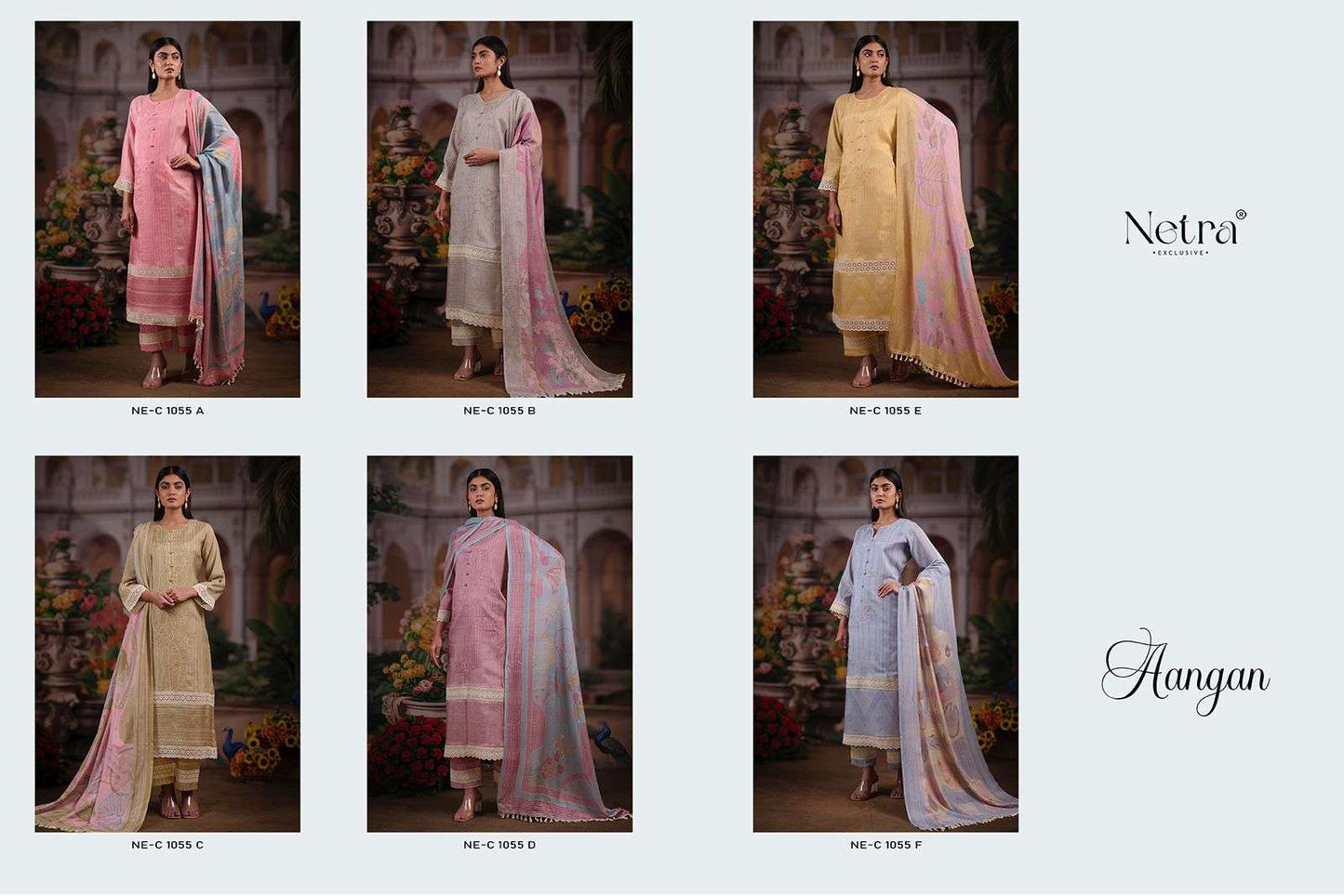 Aangan Netra Pure Bemberg Muslin Pant Style Suits Exporter Gujarat