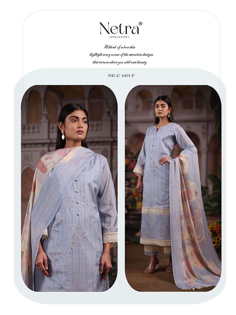 Aangan Netra Pure Bemberg Muslin Pant Style Suits Exporter Gujarat