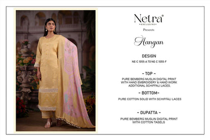 Aangan Netra Pure Bemberg Muslin Pant Style Suits Exporter Gujarat