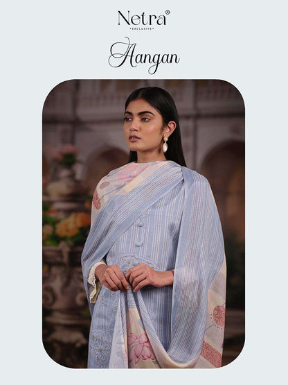 Aangan Netra Pure Bemberg Muslin Pant Style Suits Exporter Gujarat